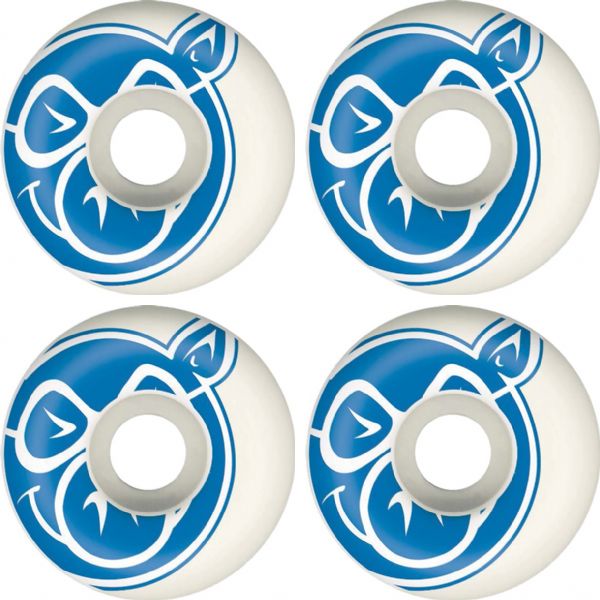 Pig Wheels Classic White / Blue - 53mm 99a (Set of 4)