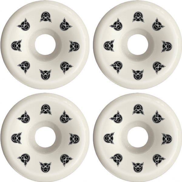 Pig Wheels Conical White / Black Skateboard Wheels - 54mm 99a (Set of 4) Pig Wheels Conical White / Black Skateboard Wheels - 54mm 99a (Set of 4)