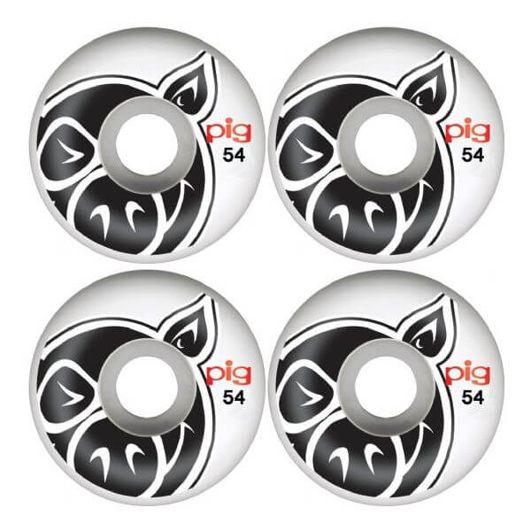 Pig Wheels Pig Head Natural Skateboard Wheels - 54mm 101a (Set of 4)