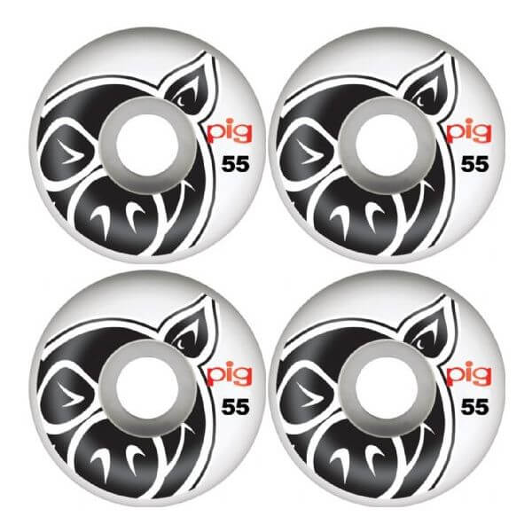 Pig Wheels Pig Head Natural Skateboard Wheels - 55mm 101a (Set of 4)