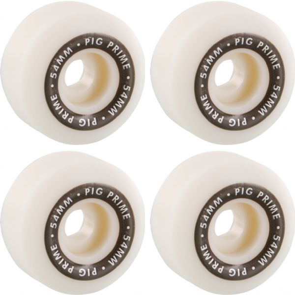 Pig Wheels Prime Urethane White Skateboard Wheels - 54mm 103a (Set of 4)