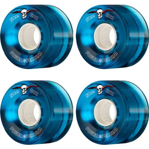 Powell Peralta Clear Cruiser Blue Skateboard Wheels - 59mm 80a (Set of 4)