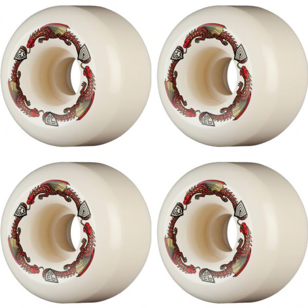 Powell Peralta Dragon Formula A2 Red / White Skateboard Wheels - 54mm 93a (Set of 4)