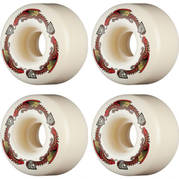 Powell Peralta Dragon Formula V4 Red / White Skateboard Wheels 34mm CP - 54mm 93a (Set of 4) Powell Peralta Dragon Formula V4 Red / White Skateboard Wheels 34mm CP - 54mm 93a (Set of 4)