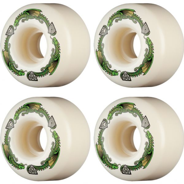 Powell Peralta Dragon Formula V4 Green / White Skateboard Wheels - 54mm 88a (Set of 4)