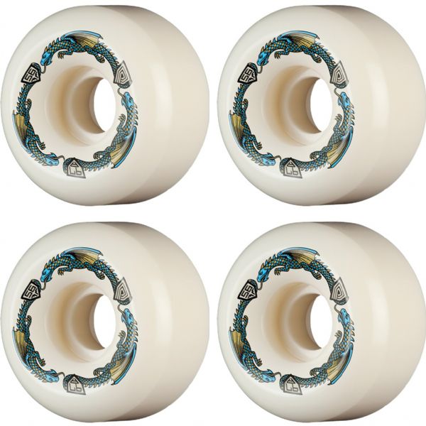 Powell Peralta Dragon Formula V6 Blue / White Skateboard Wheels - 56mm 97a (Set of 4) Powell Peralta Dragon Formula V6 Blue / White Skateboard Wheels - 56mm 97a (Set of 4)