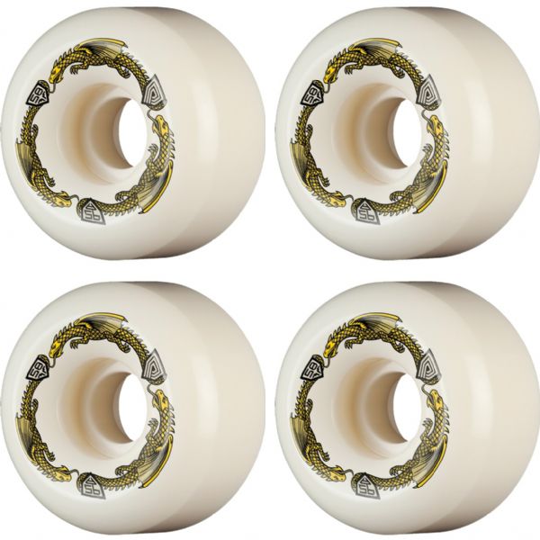 Powell Peralta Dragon Formula RB2 Yellow / White Skateboard Wheels - 58mm 95a (Set of 4)