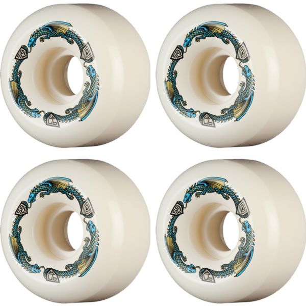 Powell Peralta Dragon Formula RB2 Blue / White Skateboard Wheels - 58mm 97a (Set of 4)