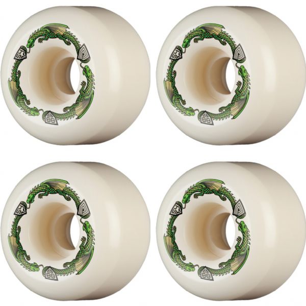 Powell Peralta Dragon Formula 88 Green / Off White Skateboard Wheels 39mm CP - 54mm 88a (Set of 4)