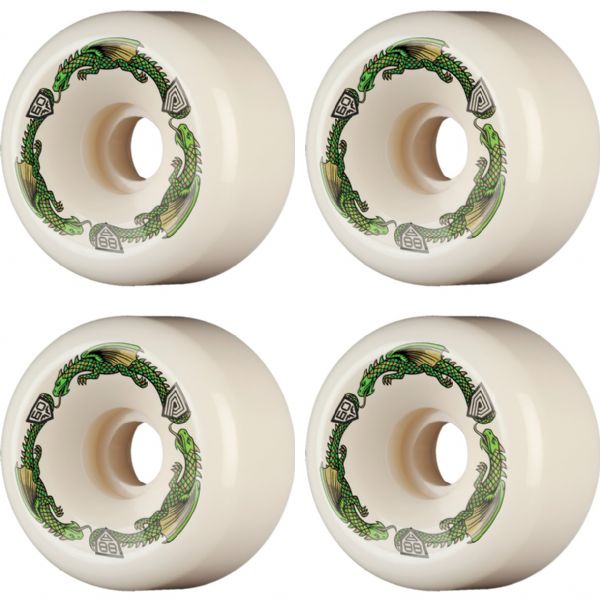 Powell Peralta Dragon Formula 88 Green / Off White Skateboard Wheels 40mm CP - 60mm 88a (Set of 4)
