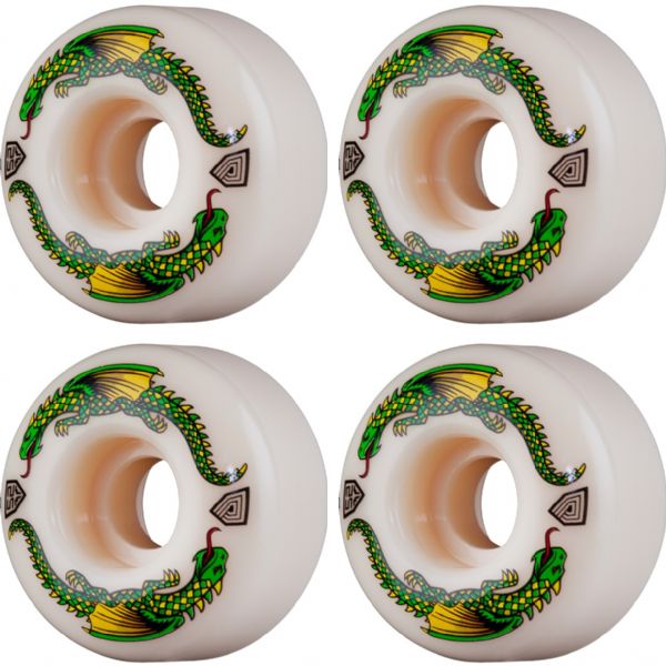 Powell Peralta Dragon Formula White Skateboard Wheels 31mm CP - 52mm 93a (Set of 4)