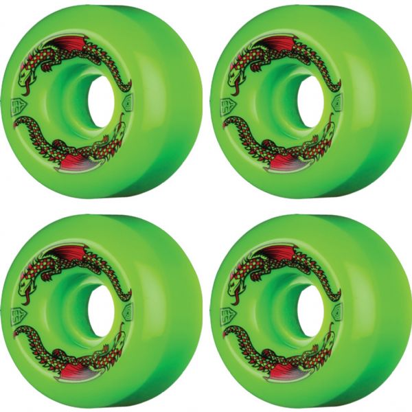 Powell Peralta Dragon Formula Green Skateboard Wheels 33mm CP - 53mm 93a (Set of 4)