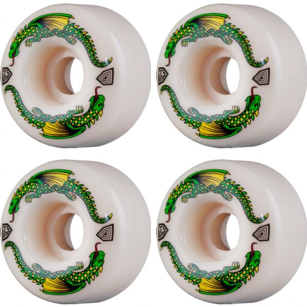 Powell Peralta Dragon Formula White Skateboard Wheels 32mm CP - 54mm 93a (Set of 4)