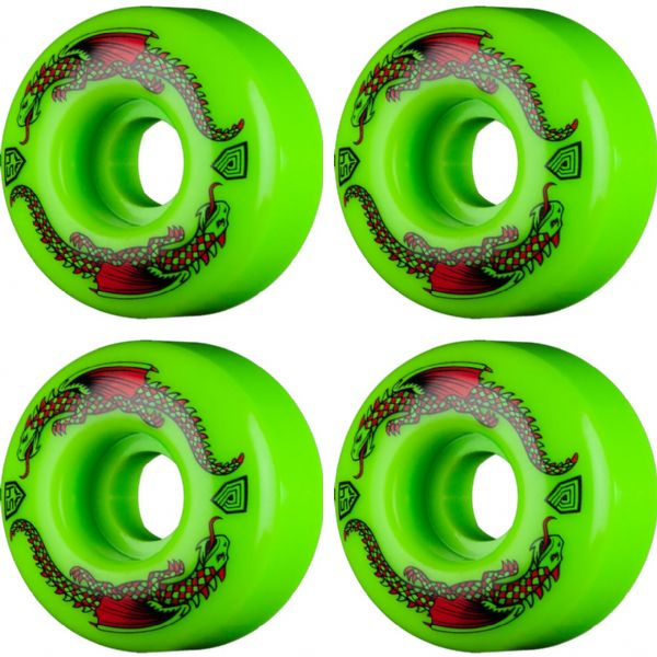 Powell Peralta Dragon Formula Green Skateboard Wheels 34mm CP - 54mm 93a (Set of 4)
