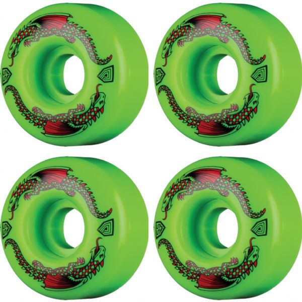 Powell Peralta Dragon Formula Green Skateboard Wheels 34mm CP - 55mm 93a (Set of 4)