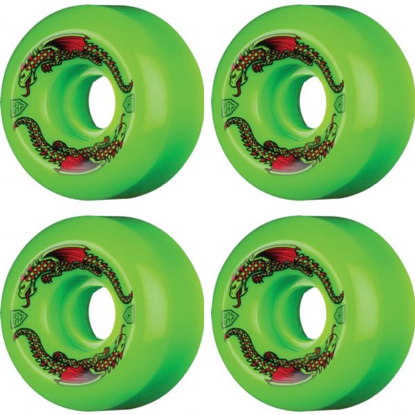 Powell Peralta Dragon Formula Green Skateboard Wheels 35mm CP - 55mm 93a (Set of 4)