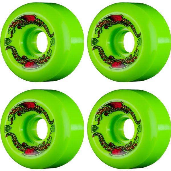 Powell Peralta Dragon Formula Green Skateboard Wheels - 56mm 93a (Set of 4)