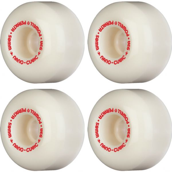 Powell Peralta Dragon Formula Nano Cubic White Skateboard Wheels 37.5mm CP - 58mm 93a (Set of 4)