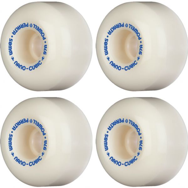 Powell Peralta Dragon Formula Nano Cubic White Skateboard Wheels 37.5mm CP - 58mm 97a (Set of 4)