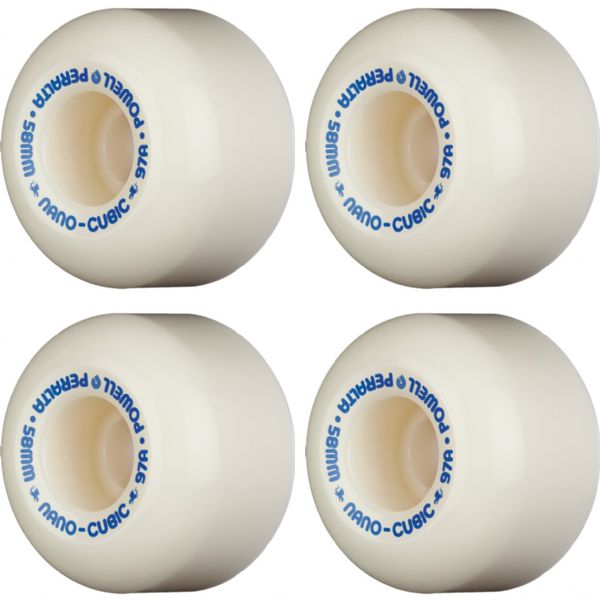 Powell Peralta Dragon Formula Nano Cubic Blue / White Skateboard Wheels 37.5mm CP - 58mm 97a (Set of 4) Powell Peralta Dragon Formula Nano Cubic Blue / White Skateboard Wheels 37.5mm CP - 58mm 97a (Set of 4)