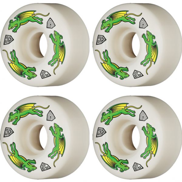 Powell Peralta Dragon Formula Nano Rat Off White Skateboard Wheels 34mm CP - 52mm 93a (Set of 4)