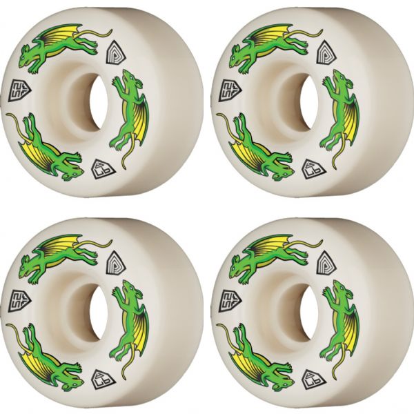 Powell Peralta Dragon Formula Nano Rat Off White Skateboard Wheels 34mm CP - 52mm 97a (Set of 4)