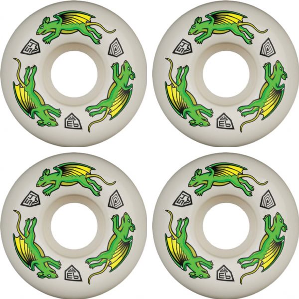 Powell Peralta Dragon Formula Nano Rat Off White Skateboard Wheels 34mm CP - 54mm 93a (Set of 4)