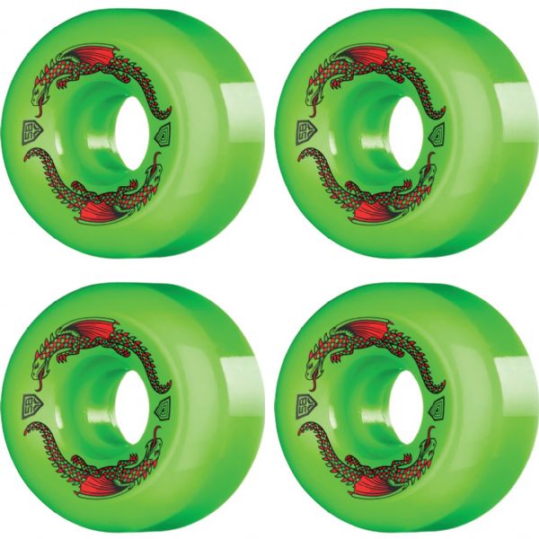 Powell Peralta Dragon Formula Rat Bones II Green Skateboard Wheels 33mm CP - 58mm 93a (Set of 4)