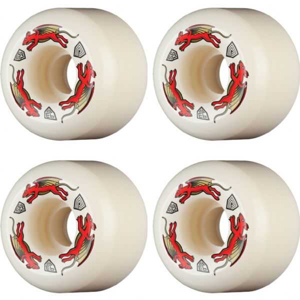 Powell Peralta Dragon Formula Nano Rat Red / White Skateboard Wheels 39mm CP - 56mm 93a (Set of 4) Powell Peralta Dragon Formula Nano Rat Red / White Skateboard Wheels 39mm CP - 56mm 93a (Set of 4)