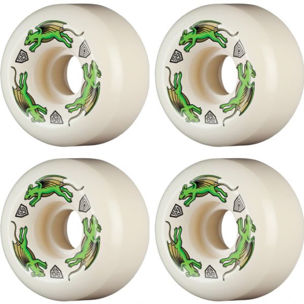Powell Peralta Dragon Formula Nano Rat Green / Natural Skateboard Wheels 36mm CP - 56mm 88a (Set of 4)