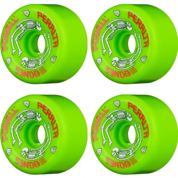 Powell Peralta G Bones Green Skateboard Wheels - 64mm 97a (Set of 4)
