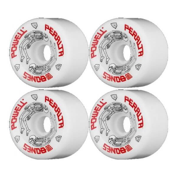 Powell Peralta G Bones White Skateboard Wheels - 64mm 97a (Set of 4)