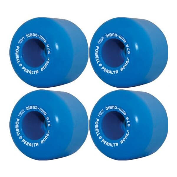 Powell Peralta Mini-Cubic Blue Skateboard Wheels - 64mm 95a (Set of 4)