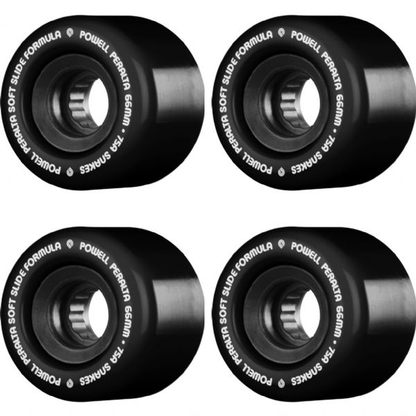 Powell Peralta Snakes Black / Black / White Skateboard Wheels - 66mm 75a (Set of 4)