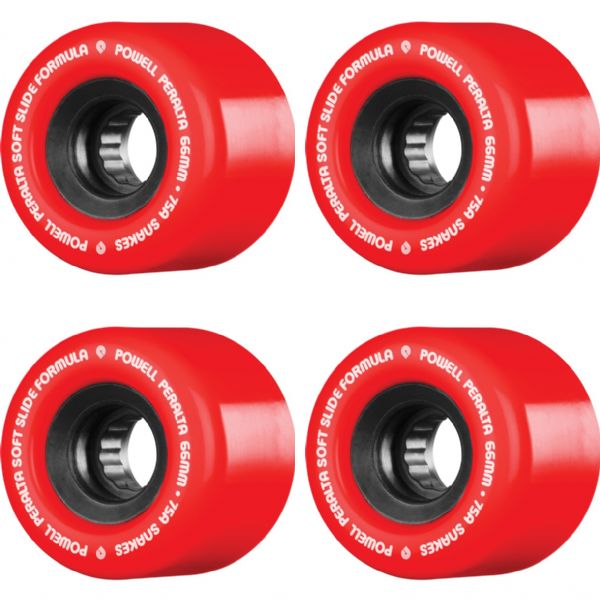 Powell Peralta Snakes Red / Black / White Skateboard Wheels - 66mm 75a (Set of 4)