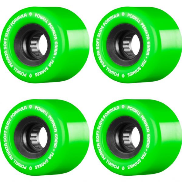 Powell Peralta Snakes Green / Black / White Skateboard Wheels - 69mm 75a (Set of 4)