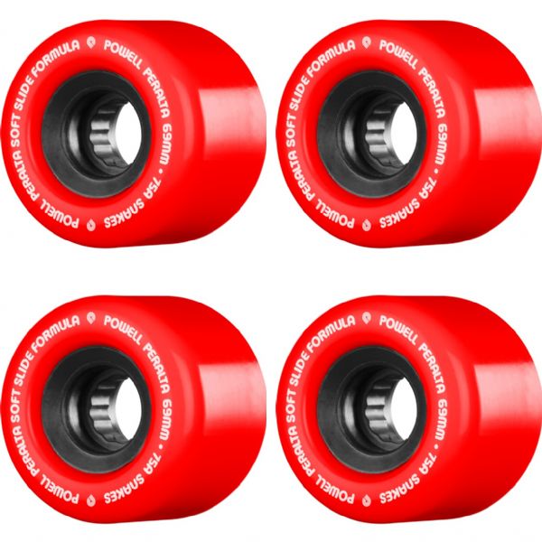 Powell Peralta Snakes Red / Black / White Skateboard Wheels - 69mm 75a (Set of 4)