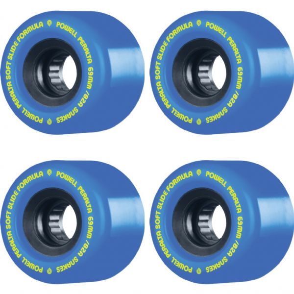 Powell Peralta Snakes Blue / Yellow / Black Skateboard Wheels - 69mm 82a (Set of 4)