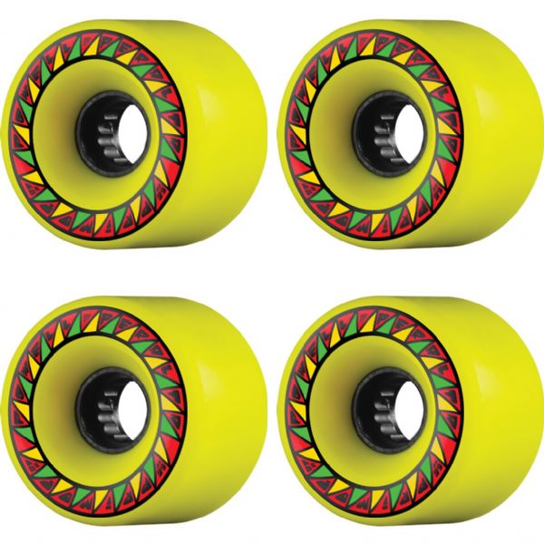 Powell Peralta Soft Slide Formula Primo Yellow Skateboard Wheels - 66mm 82a (Set of 4)