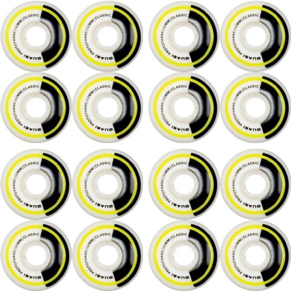 Quasi Skateboards Class White Skateboard Wheels - 52mm 83b (Set of 4)