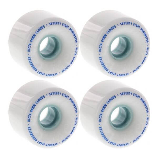 Ricta Wheels Clouds White / Blue Skateboard Wheels - 60mm 78a (Set of 4)