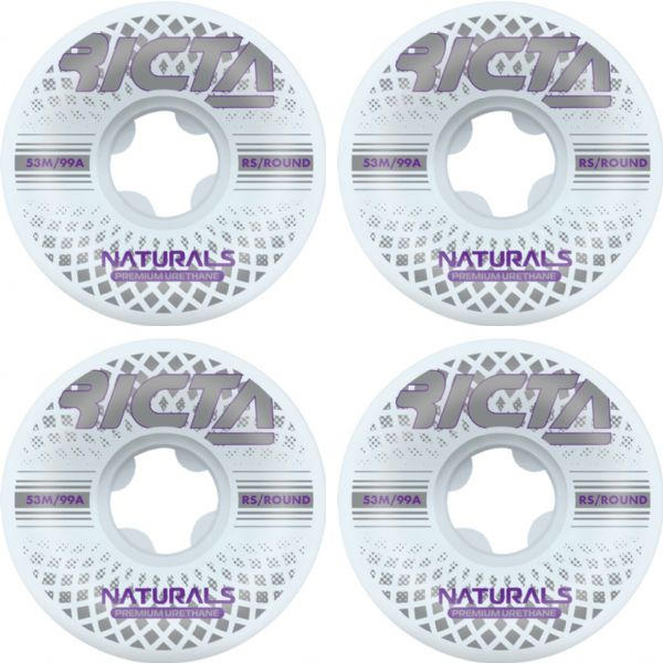 Ricta Wheels Reflective Naturals Round Skateboard Wheels - 53mm 99a (Set of 4)