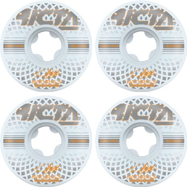 Ricta Wheels Tom Asta Reflective White Skateboard Wheels - 52mm 101a (Set of 4)