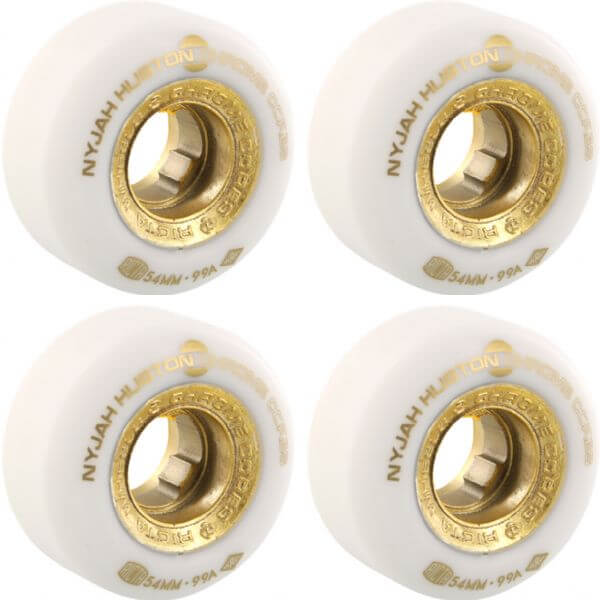 Ricta Wheels Nyjah Huston Chrome Core White / Gold Skateboard Wheels