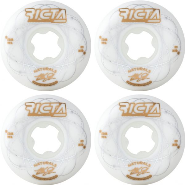 Ricta Wheels Blake Johnson Orbital White / Gold Skateboard Wheels - 53mm 99a (Set of 4)