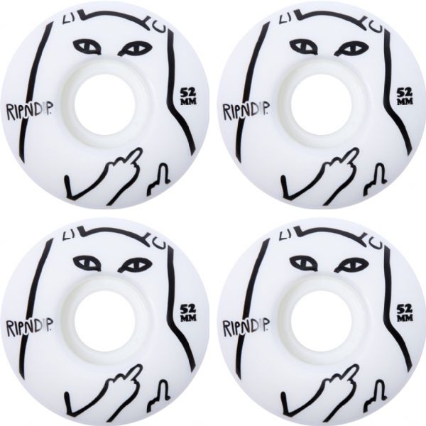 Rip N Dip Lord Nerm White Skateboard Wheels - 52mm 99a (Set of 4)