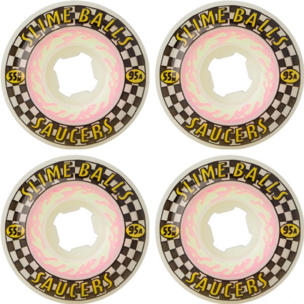 Santa Cruz Skateboards Slime Balls Saucers Skateboard Wheels - 55mm 95a (Set of 4)