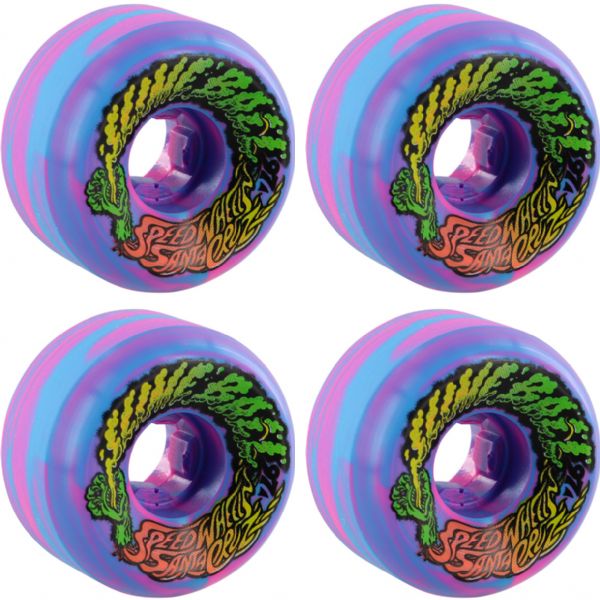Santa Cruz Skateboards Double Take Vomits Mini Slime Balls Neon Pink Black  Skateboard Wheels - 53mm 97a (Set of 4)