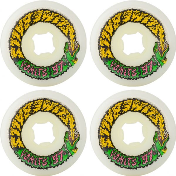 Santa Cruz Skateboards Slime Balls Vomits White Skateboard Wheels - 60mm 97a (Set of 4)