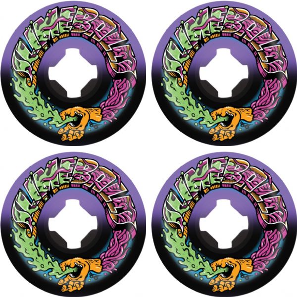 Santa Cruz Skateboards Slime Balls Speed Balls Purple / Black Skateboard Wheels - 53mm 99a (Set of 4)